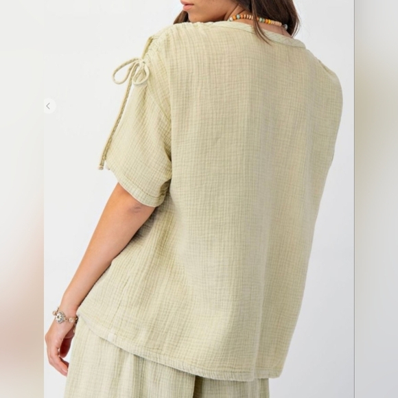 EASEL Washed Cotton Gauze Top #472-477 - Picture 2 of 11